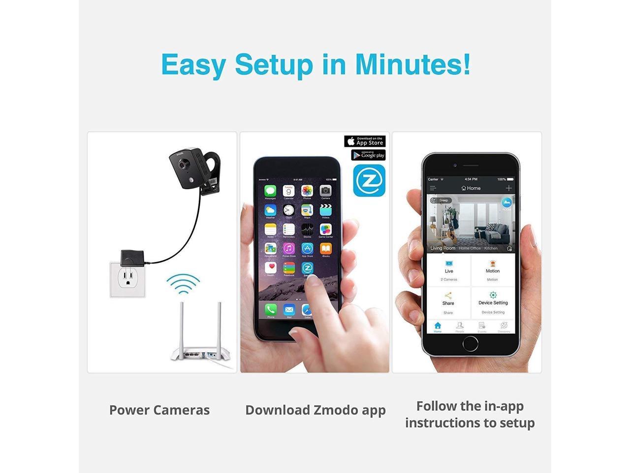download and install the “zmodo” app from google play for mac